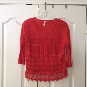 Red 3/4 Sleeve Top